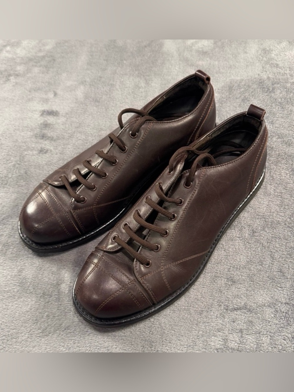 Eddie Bauer Italian Dark Brown Leather Hiking Shoes Boots